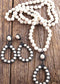 Boho Necklace, Jewelry Set, RH Turquoise White Blue Natural Stone